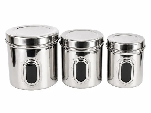 Stainless Steel Kitchen Storage Canister Set