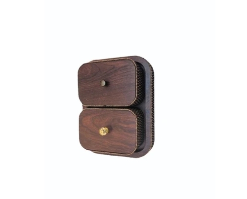 Two Jar Wooden Dry Fruit Serving Tray