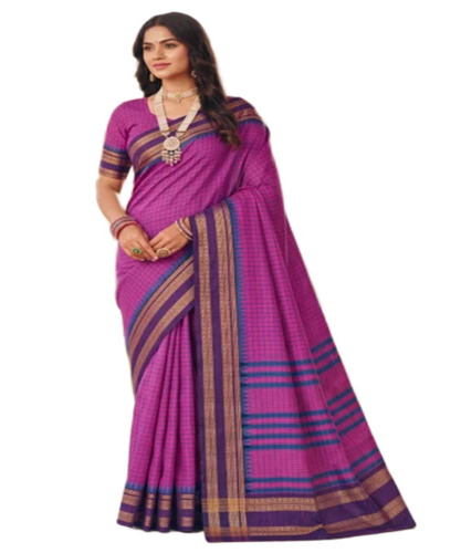 Fancy Pink Cotton Sarees