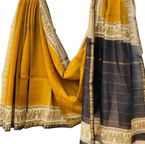 Hand Block Print Festive Wear Chanderi Silk Saree