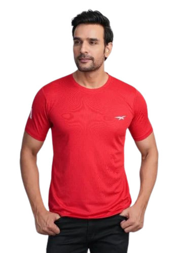 Men Red Color Half Sleeves T Shirt