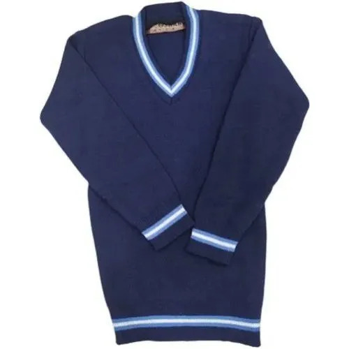 Navy Blue Full Sleeves Wool Girls School Sweater