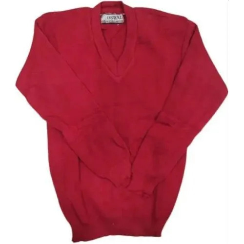 Red Full Sleeves Wool Girls School Sweater