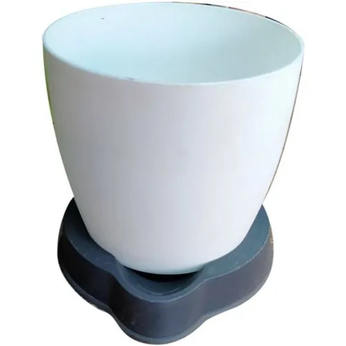 White Plastic Flower Pot