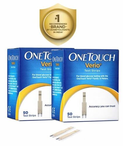 OneTouch Verio Test Strips Pack of 100 Test Strips Blood Sugar Test Machine Testing Strips