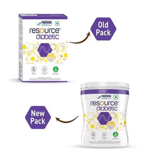 Resource Diabetic Nestle Food For The Dietary Management Of Individuals With Diabetes - 400g Pet Jar Pack (Vanilla Flavour) (Pack of 4)