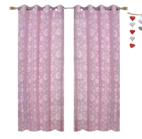 7 Ft Printed Door Curtain - Color: Pinj