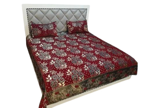 Floral Printed Velvet Double Bedsheet