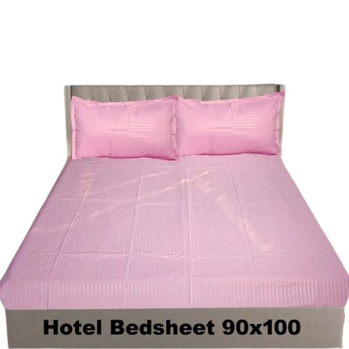 Light Pink Color Hotel Double Bedsheet