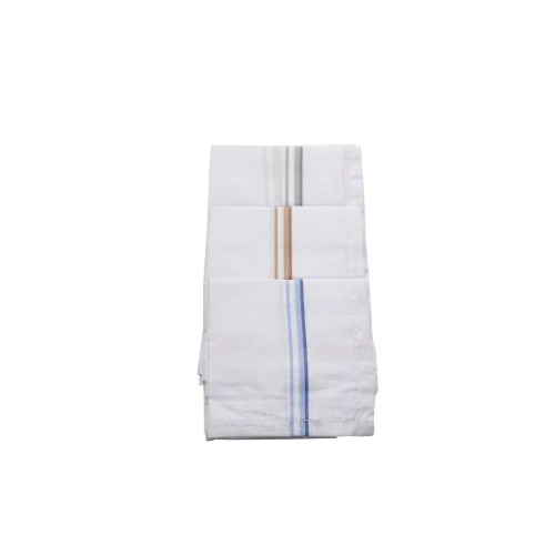 Mens White Border Handkerchief