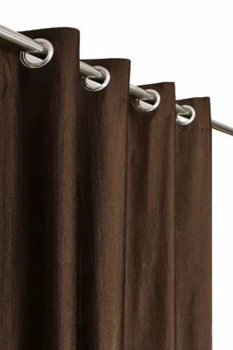 Polyester Plain Brown Curtain