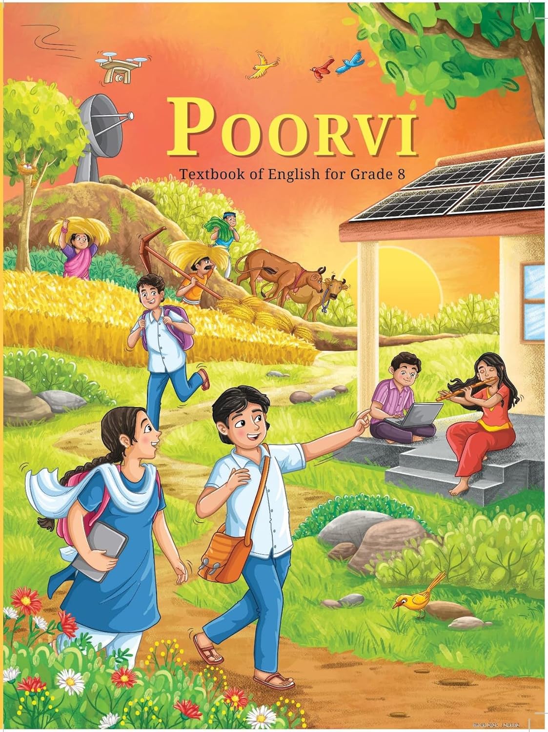 Poorvi Textbook of English For Grade 8 NCERT Book - Cardboard, Paperback, Offset Paper | Immersive Literary Selections, Comprehension, Vocabulary, Grammar, Writing, Listening, Critical Thinking