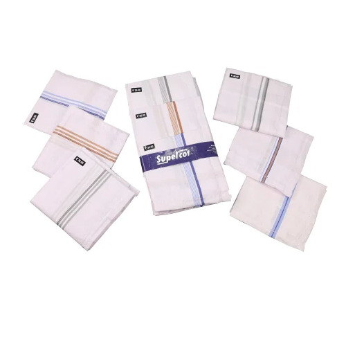 Regular White Stripe Cotton Handkerchief