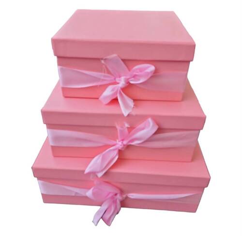 Ribbon Rigid Boxes Luxury Satin Ribbon Closure Gift Box for Wedding Favors and VIP Hampers