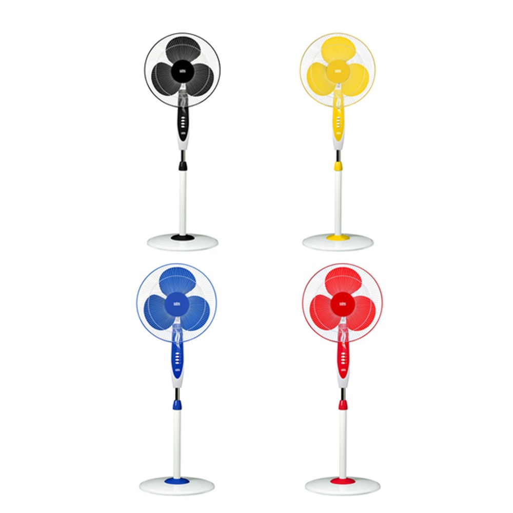 16 Inch Plastic Pedestal Fan Breezer - Color: Multicolor