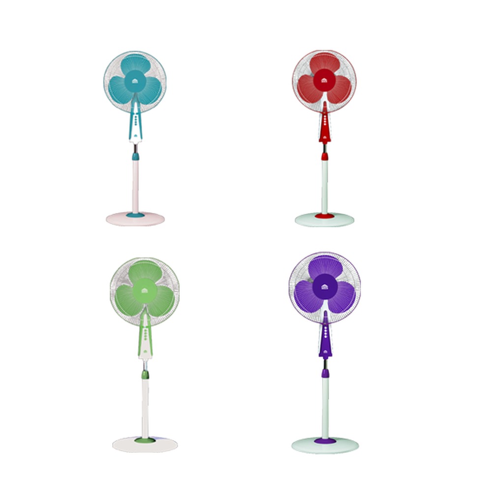 16 Inch Plastic Pedestal Fan Curve - Color: Multicolor