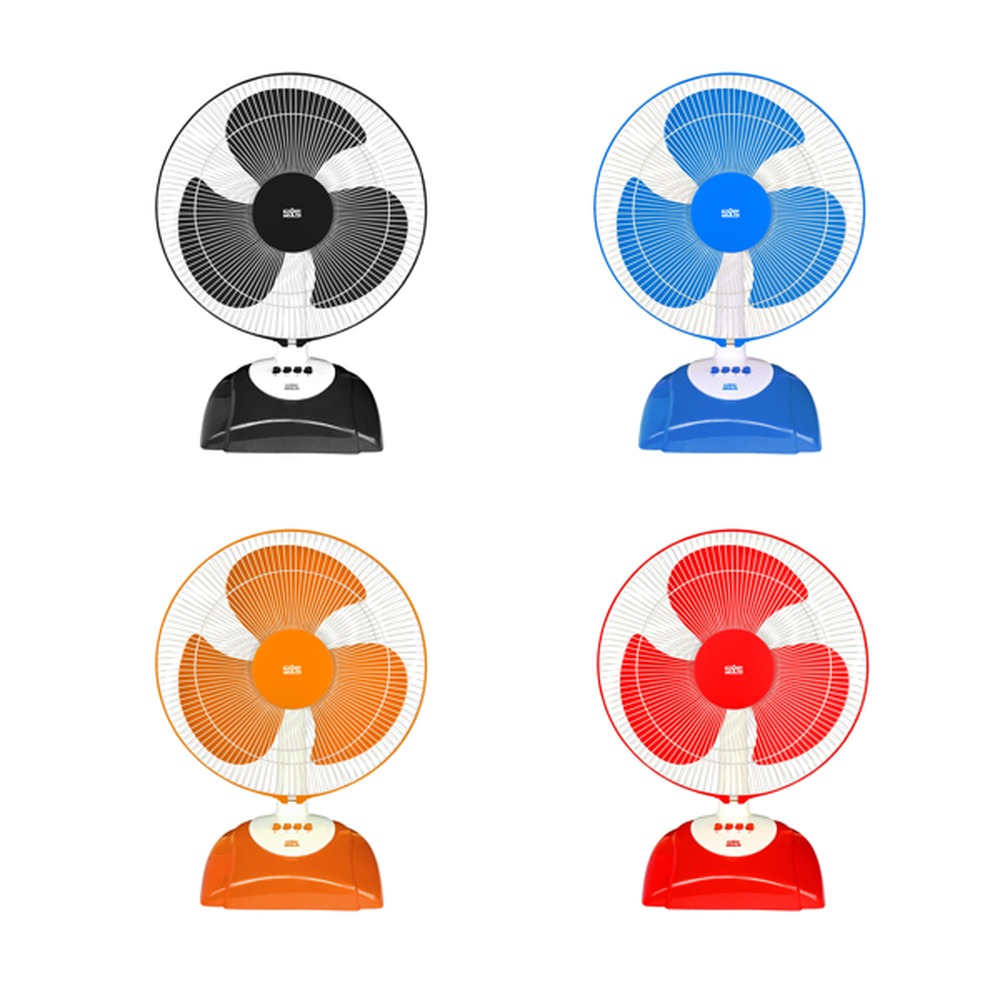 16 Inch Plastic Table Fan Breezer - Color: Multicolor