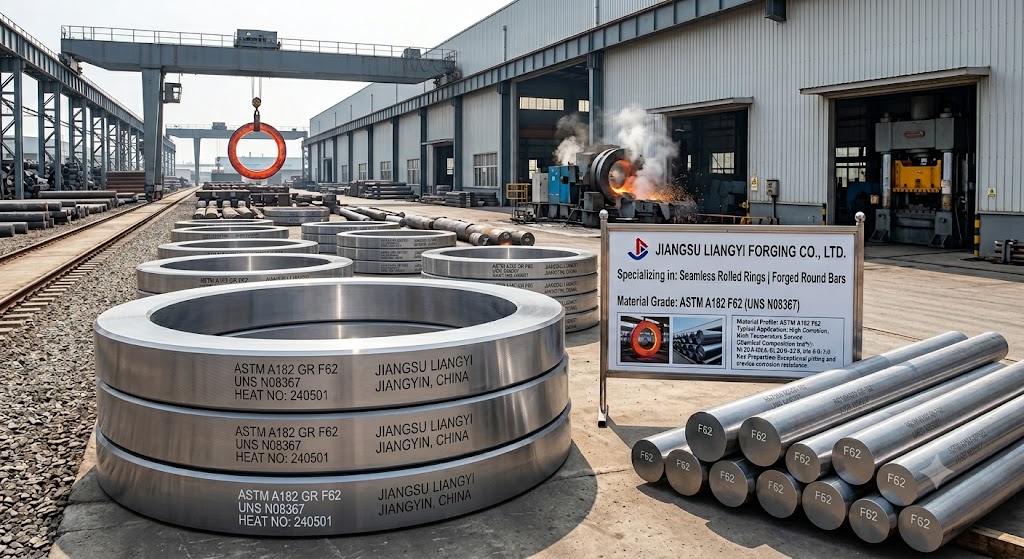ASTM A182 F62 UNS N08367 AL 6XN 6Mo Super Austenitic Forgings for Seawater Offshore and FGD Flanges Valves and Bars Jiangsu Liangyi