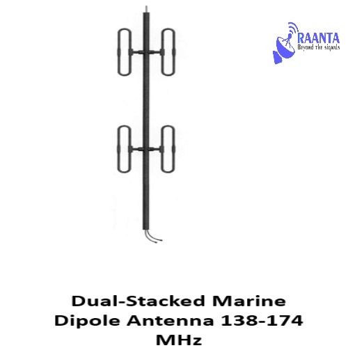 Dual-Stacked Marine Dipole Antenna 138-174 MHz