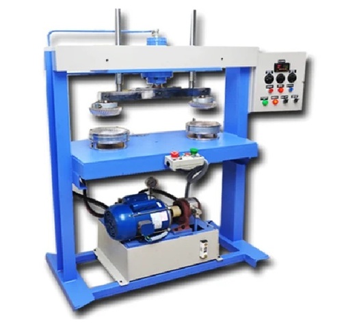 Hydraulic Paper Plate Making Machine Double Die Fully Automatic - Mild Steel, Up to 18 Inch Die, 2 HP Motor | 1500 Pcs/hr Capacity, Up to 500 GSM Paper