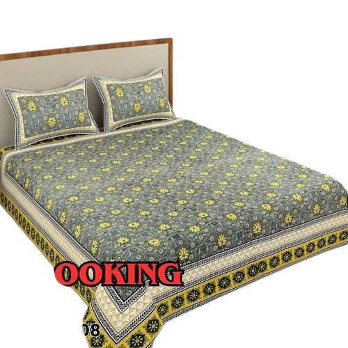 Multicolor Cotton Double Bed Sheets