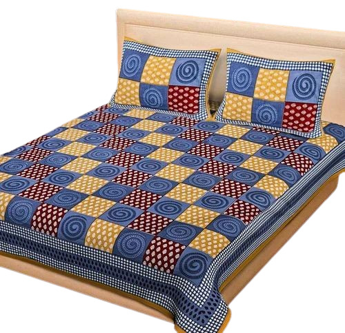 Printed Cotton Blend Double Bedsheet