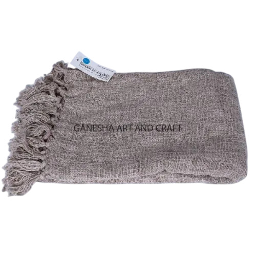 100% Cotton Dark Cream Throw Blanket