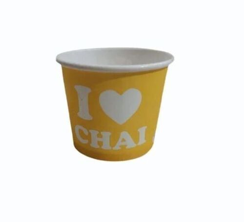 65ml Disposable Yellow Printed Paper Tea Cup