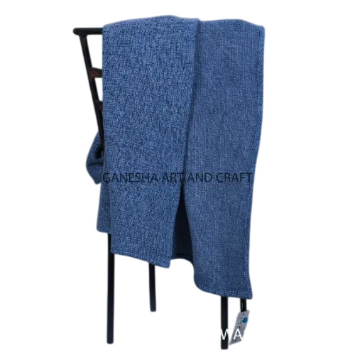Blue Cotton Stone Washed Throw Blanket