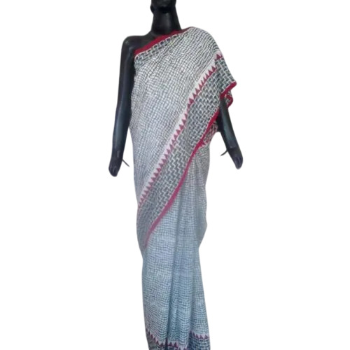Cotton Hand Block Printed Saree