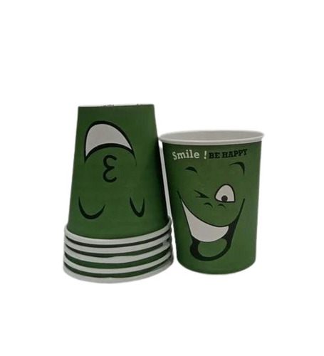 Green Disposable Printed Paper Tea Cup