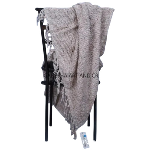 Light Gray Cotton Stone Washed Throw Blanket