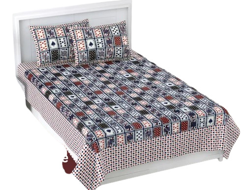 Multi Color Cotton Printed Bed Sheet
