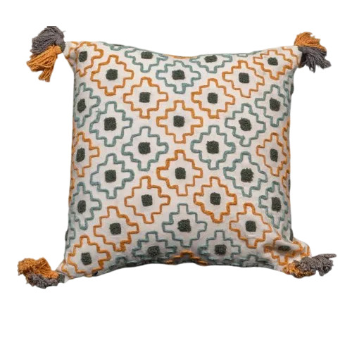 Multicolor Hand Embroidery Cushion Cover