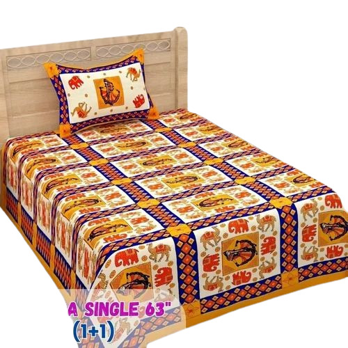 Sanganeri Printed Single Bedsheets