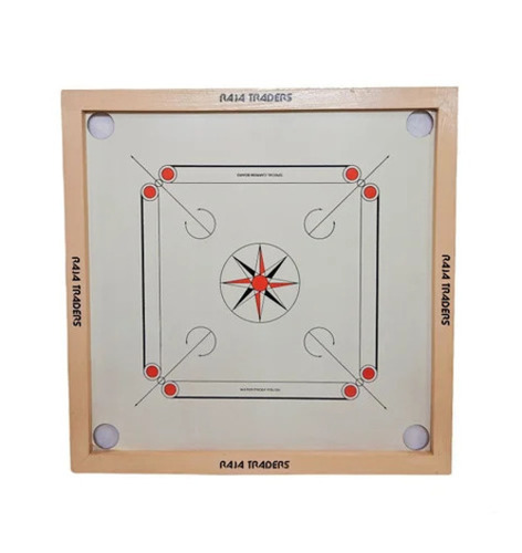 Wood Carrom Board Medium Size Silver