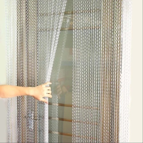 1.6 Mm Silver Hook Chain Link Fly Screen Curtain