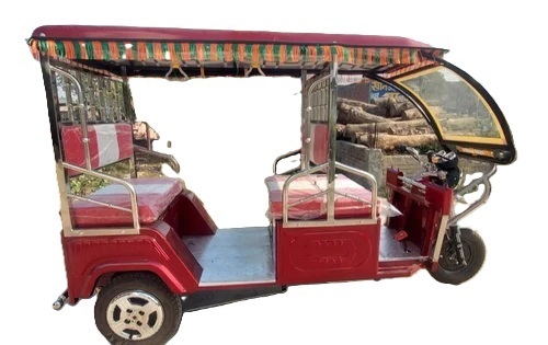 5 Seater Red Electric Rickshaw