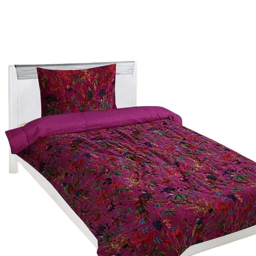 Birds Of Paradise Cotton Velvet Quilt - Magenta