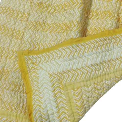 Boho Zig Zag Block Print Quilt