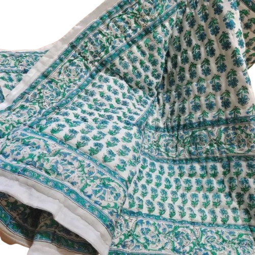 Hand Block Printed Reversible Cotton Quilt