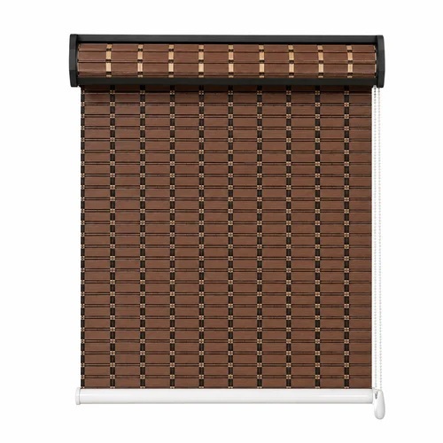 Inside Mount Dark Brown Bamboo Roll Up Blind