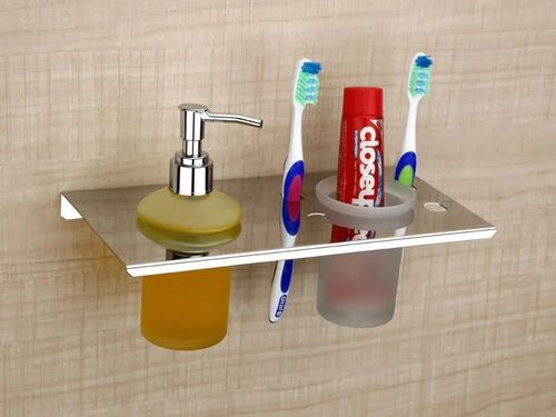 Ss Tooth Brush Holder With Soap Dish