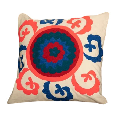 Suzani Embroidered Cushion Cover