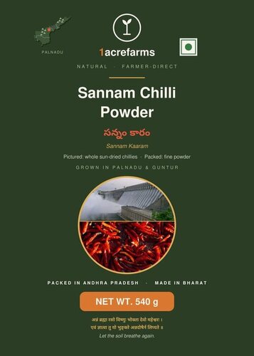 1acrefarms Sannam Red Chilli Powder 540g Pouch
