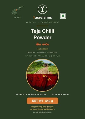 1acrefarms Teja Red Chilli Powder 540g Pouch