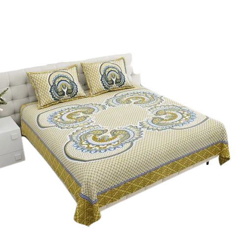 Multicolor Printed Double Bedsheet