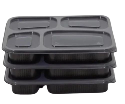 4 Compartment Disposable Rectangular Meal Tray