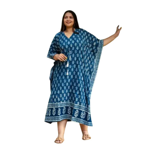 Cotton Ladies Block Printed Kaftan
