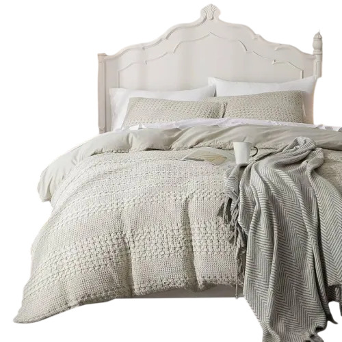 Plain Cotton Waffle Bedding Set